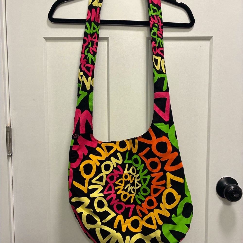 Robin Ruth Black and Pink Shoulder Bag with Bold Design